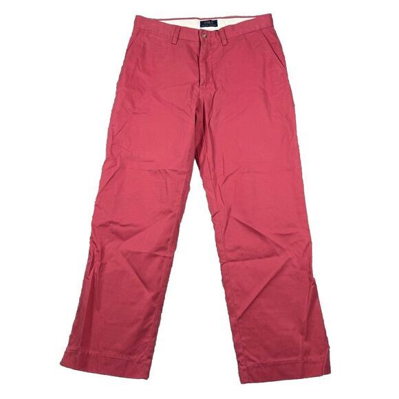 Polo Ralph Lauren Mens Classic Fit‎ Salmon Pink Chino Pants 32x32 Cotton Pony - Picture 1 of 7